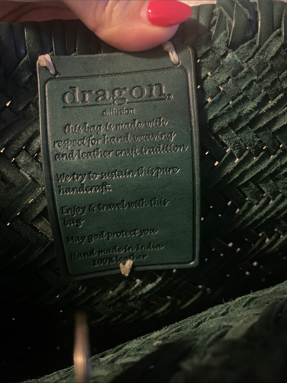 Dragon Diffusion Green Woven Tote Bag - Picture 4 of 6